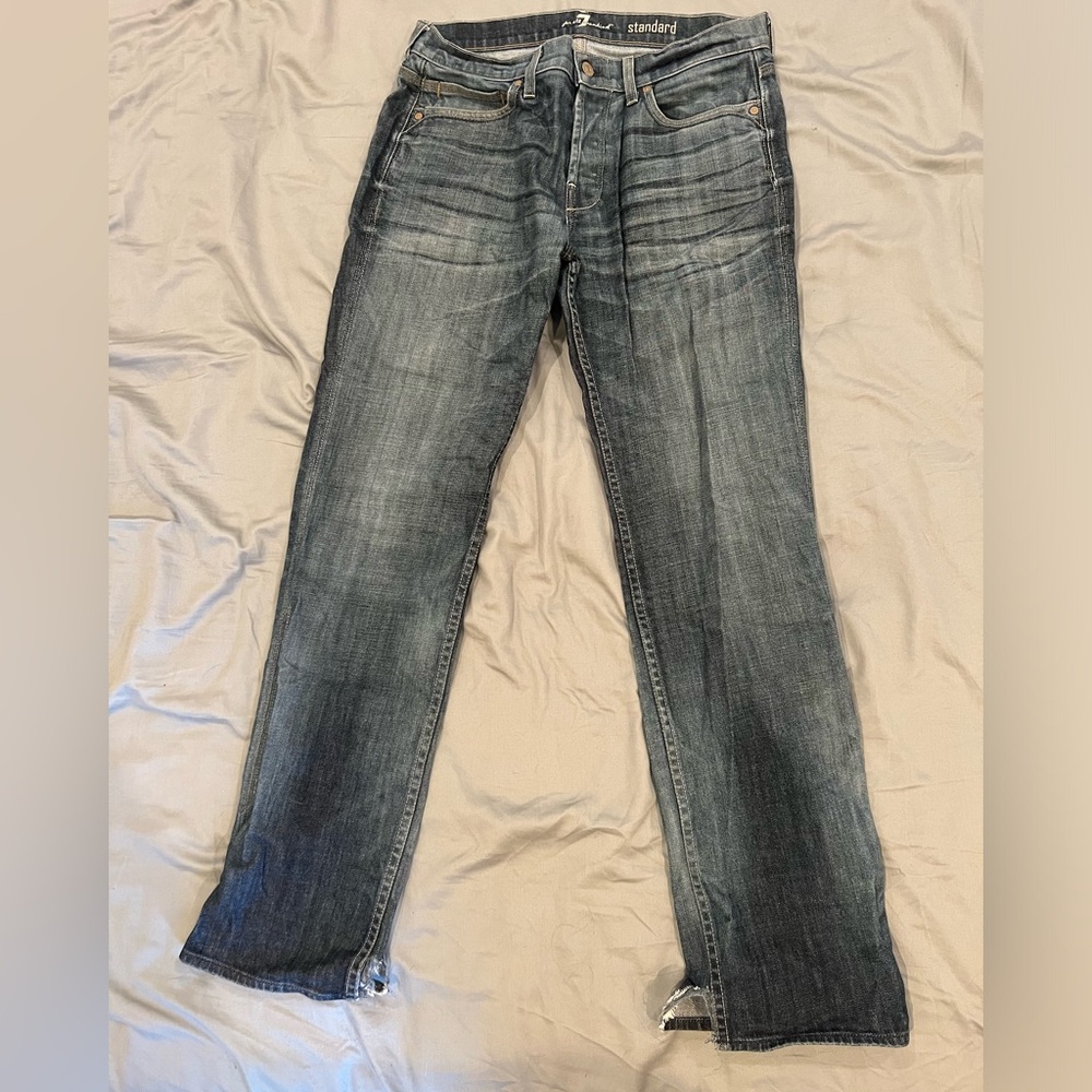 Medium wash waist 34 7 For All Mankind straight jeans